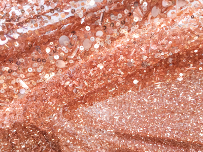 Luxe copper sequins handmade lace | Glam House Fabrics