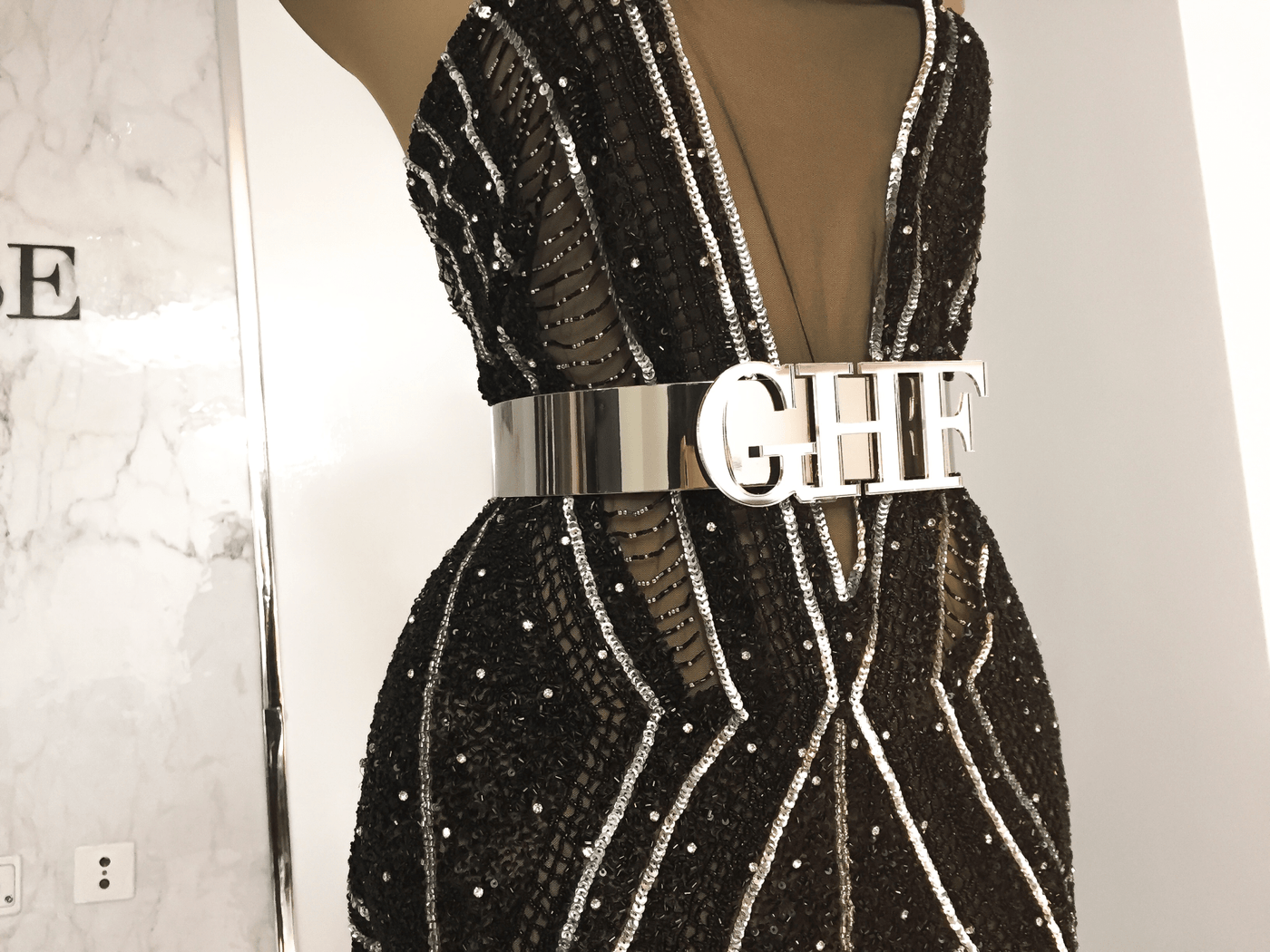Geometric gown | Handmade beaded dress | Glam House Fabrics