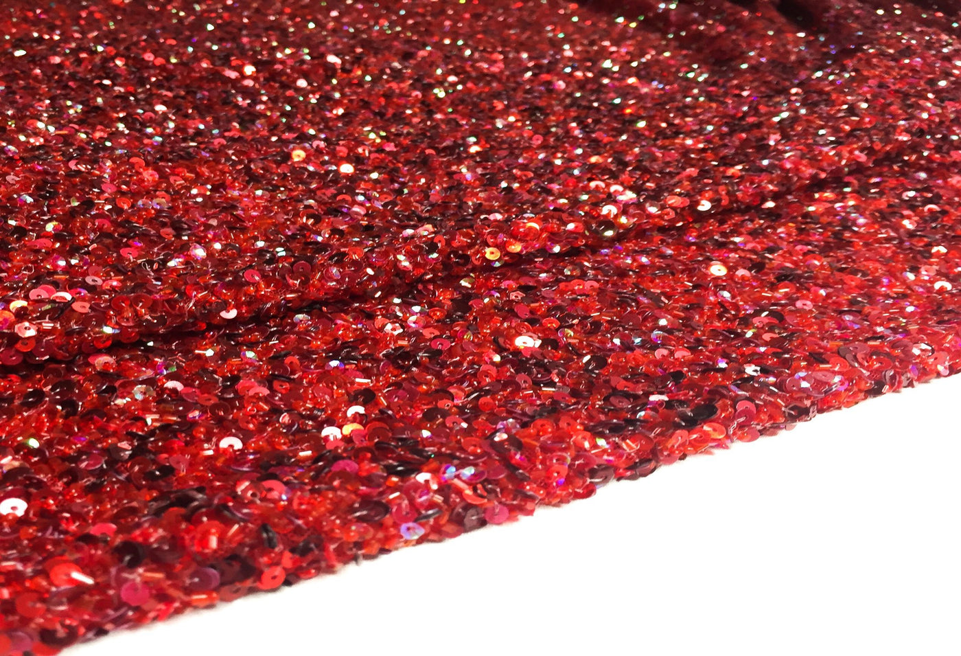 Crowded Deep Red Sequins encaje hecho a mano- MUESTRA