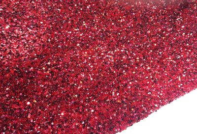 Crowded Deep Red Sequins&beads handmade lace