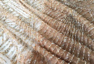 luxury pudra Handmade Crystals Beads and sequins tulle| GHF fabrics