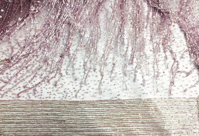 Full Crystal Fringes light purple Handmade lace