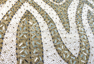 haute couture Golden handmade lace | Glam House Fabrics