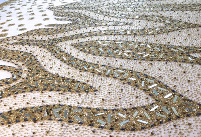 gold pattern handmade lace | Glam House Fabrics