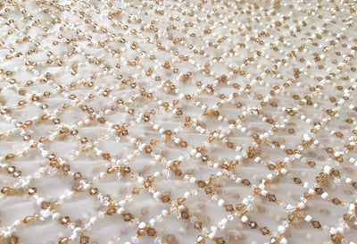 Land drop beads tulle | Glam House Fabrics